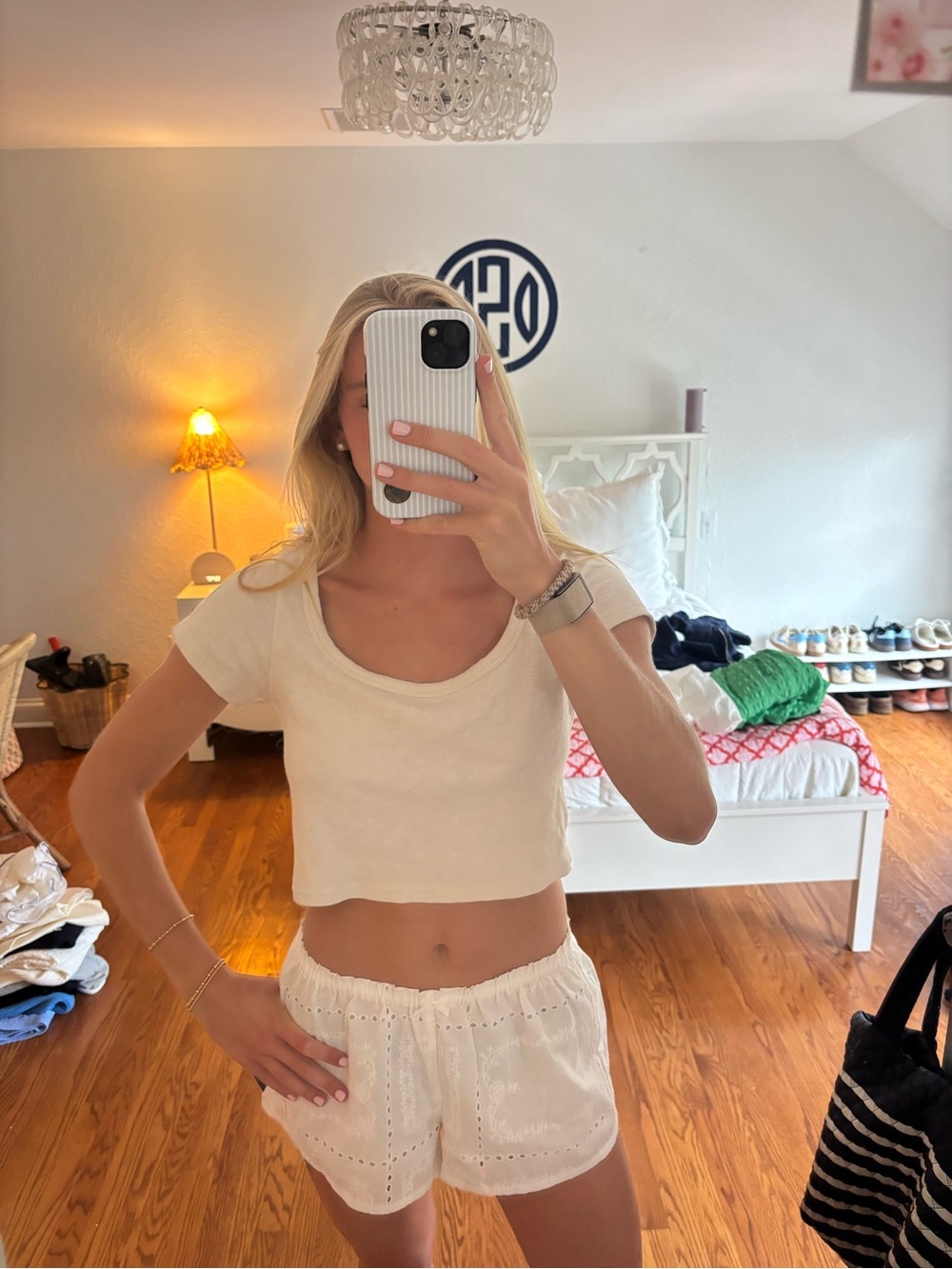 Madewell Cream Scoop Crop Top